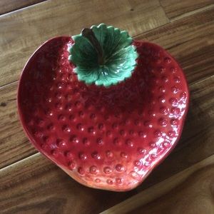 Adorable Strawberry Serving Platter with Dip Bowl